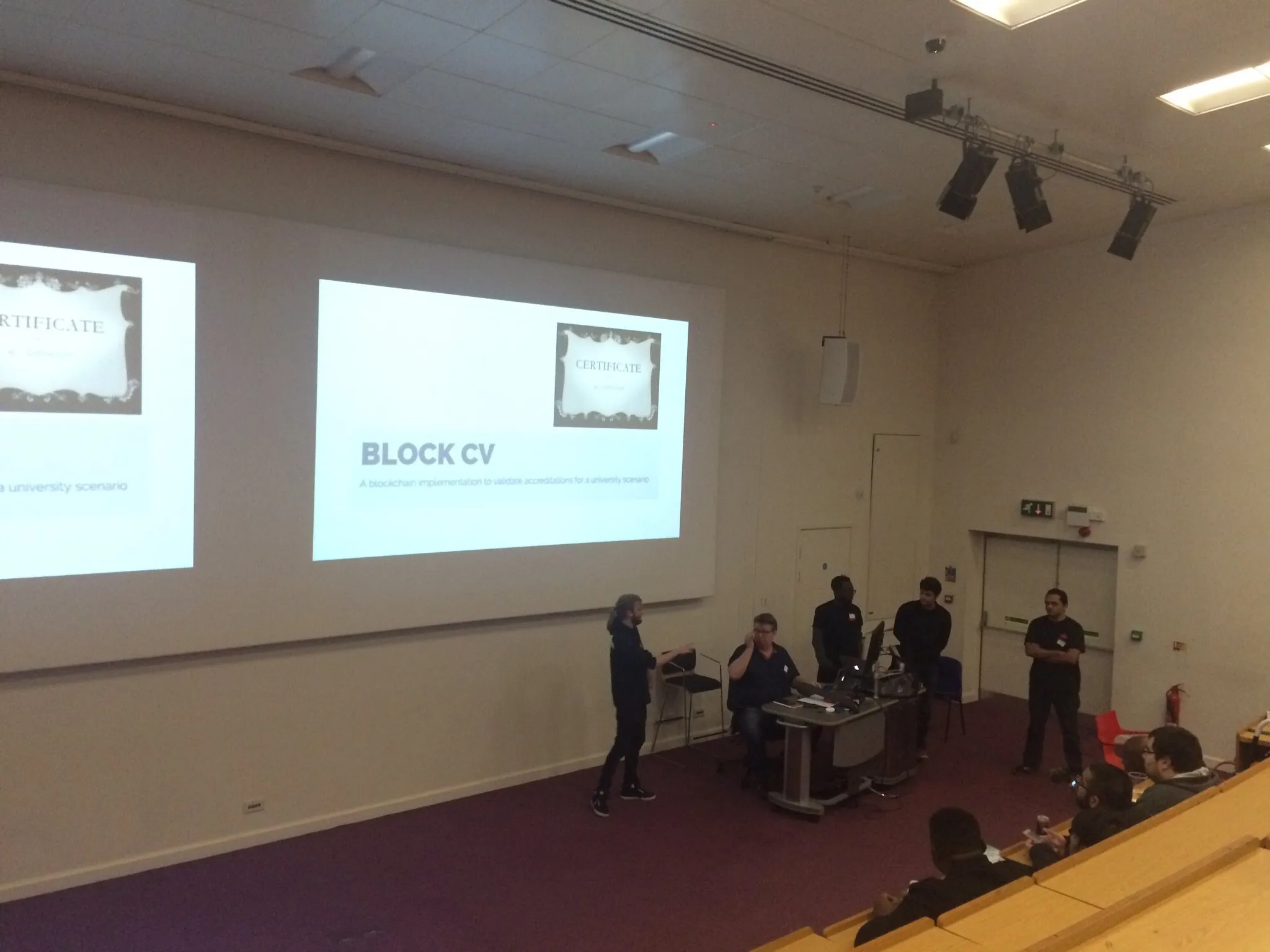 Figure 5 - Pitching BlockCV with the guys.
